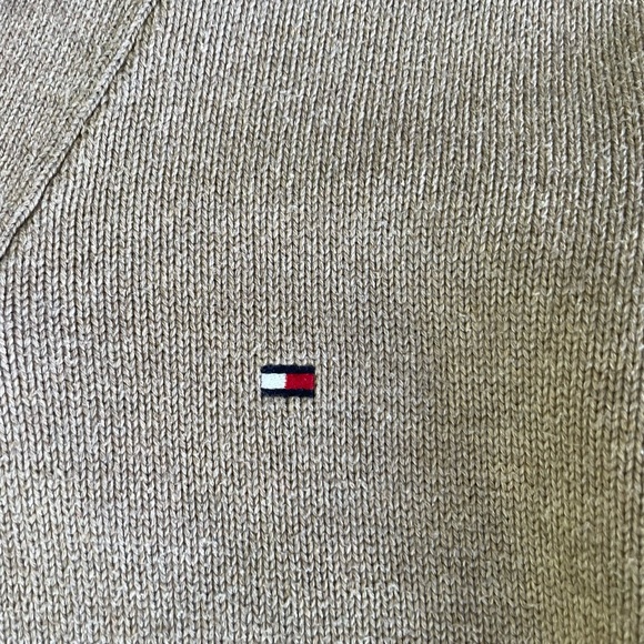 Tommy Hilfiger Tan Khaki Neutral Cotton Sweater Size Medium - Picture 5 of 9